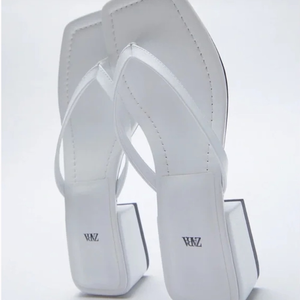 Zara square toe heeled sandals